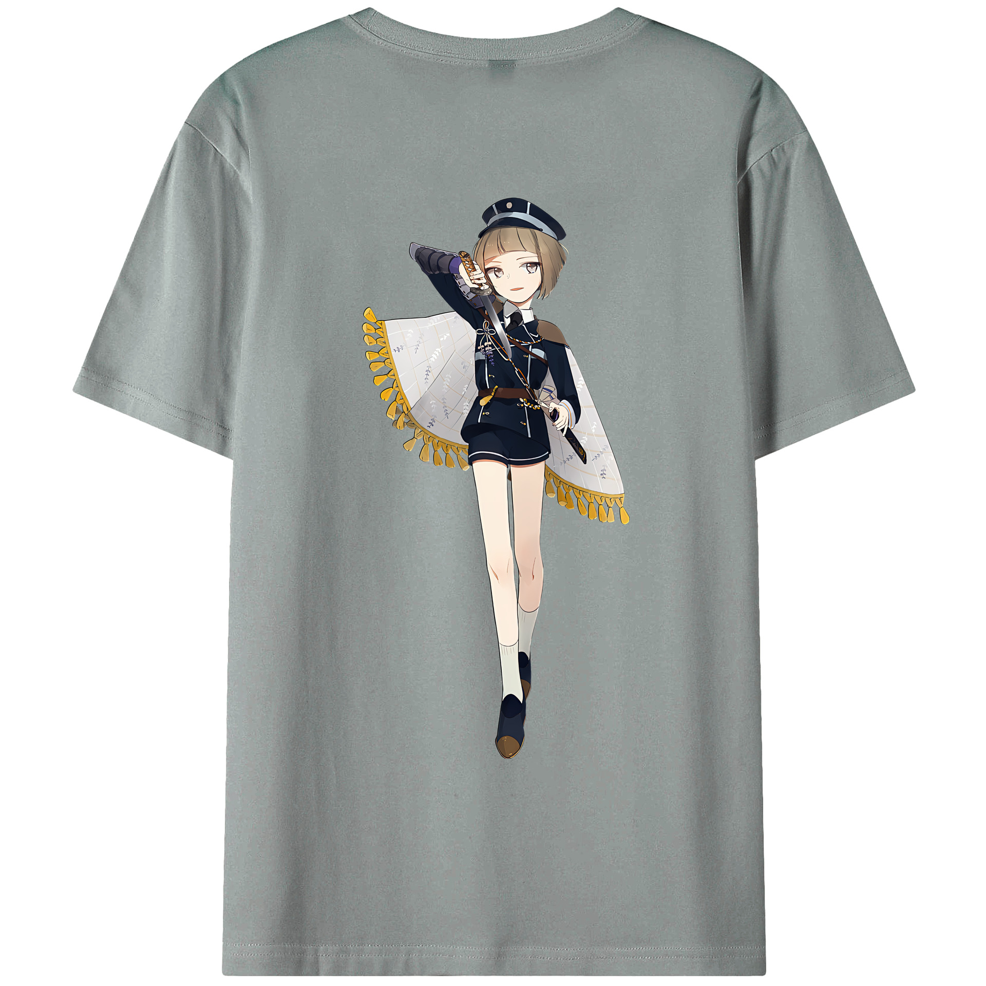 （画像用） 刀剣乱舞 Touken Ranbu 綿100％ メンズ半袖Tシャツ（バックプリント） 通気性